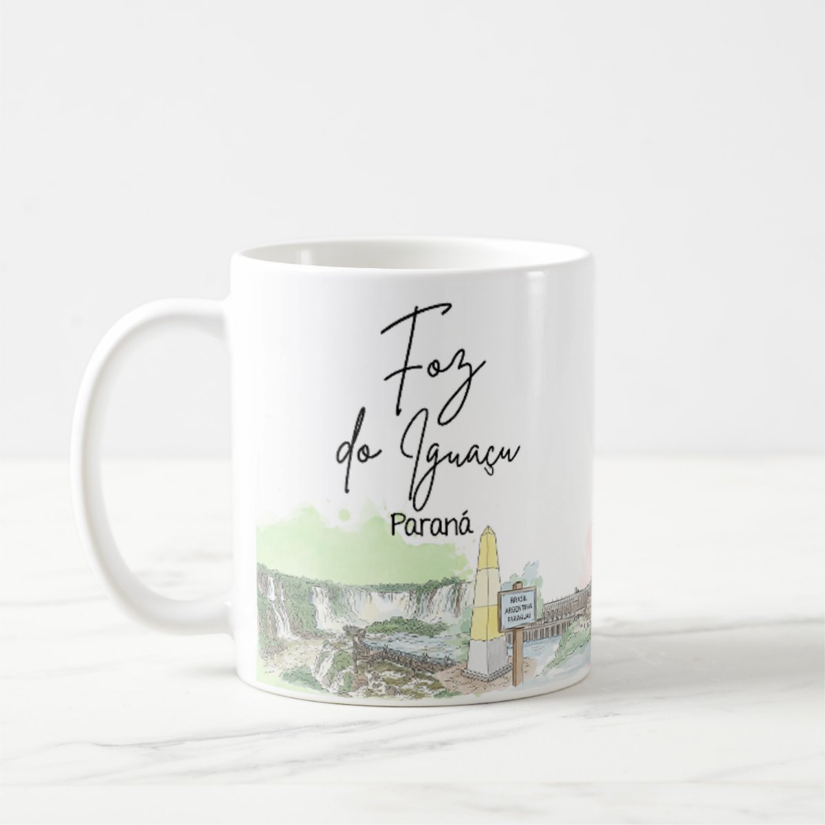Caneca Personalizada Paraná Lembrança Cidade Foz do Iguaçu