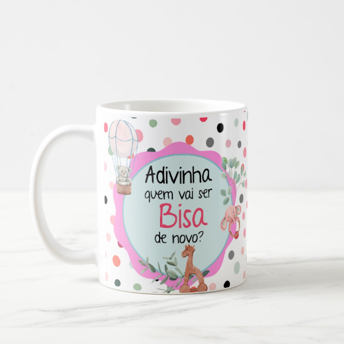 Caneca Especial Surpresa Revelar Nova Gravidez Família Bisa - Anúncio de Gravidez (Avós)