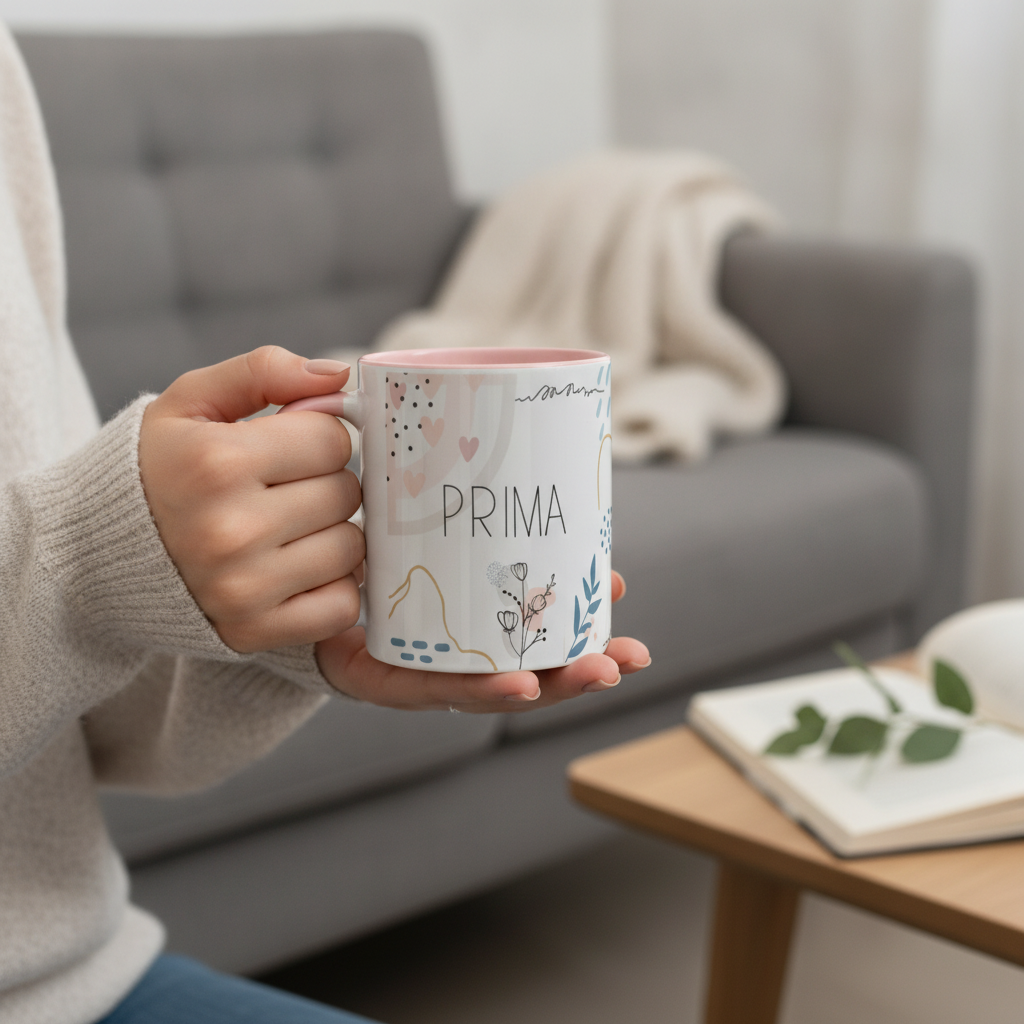 Caneca Feminina Minimalista Presente Aniversário para Prima