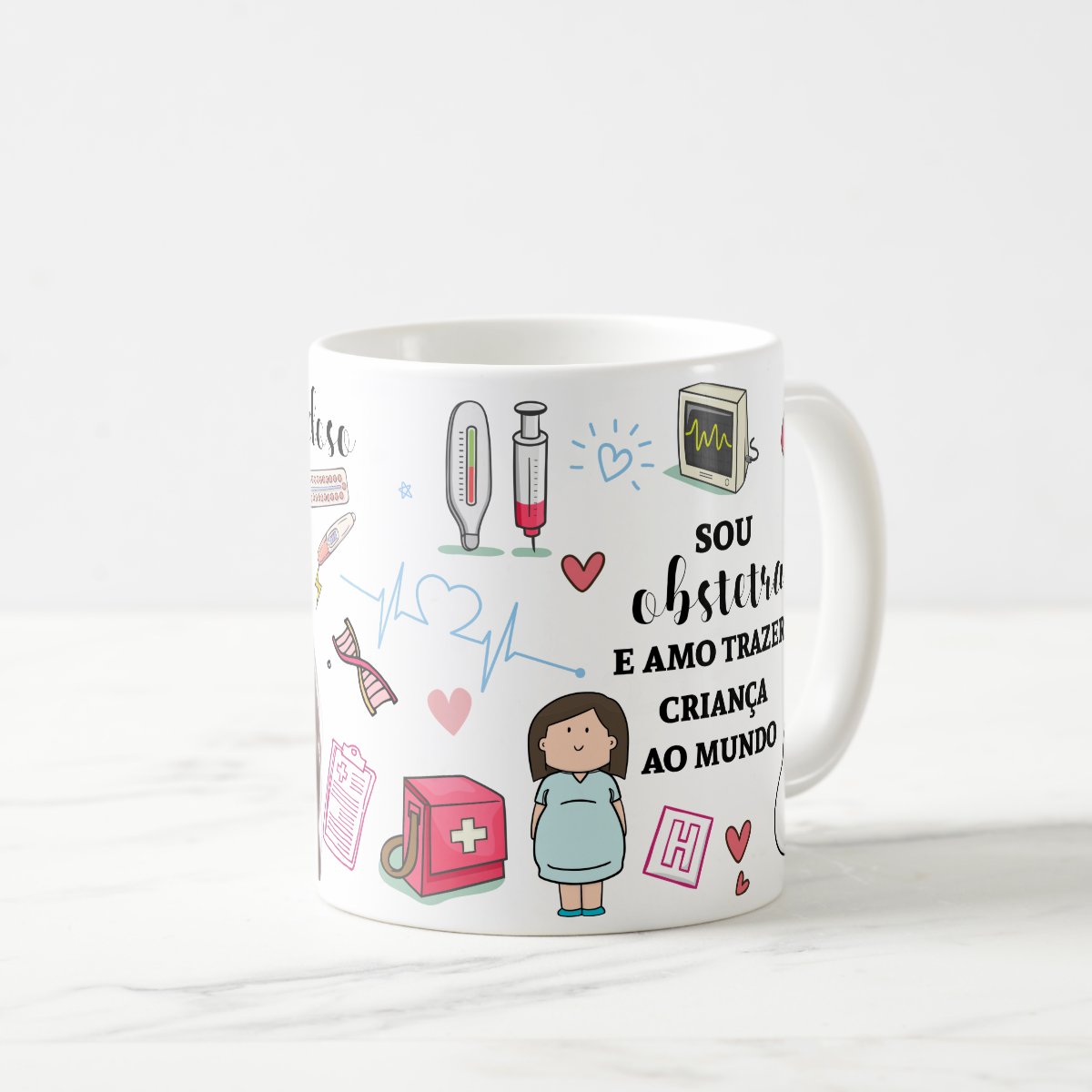 Caneca Presente Personalizado Profissão Medicina Obstetra