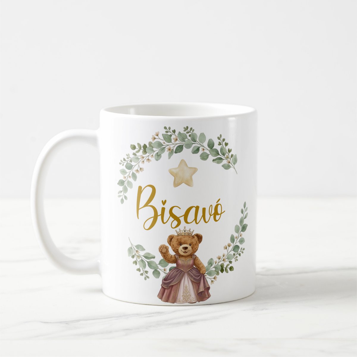 Caneca Ursa Princesa Bisavó Presente Dia das Mães Família Pronta Entrega