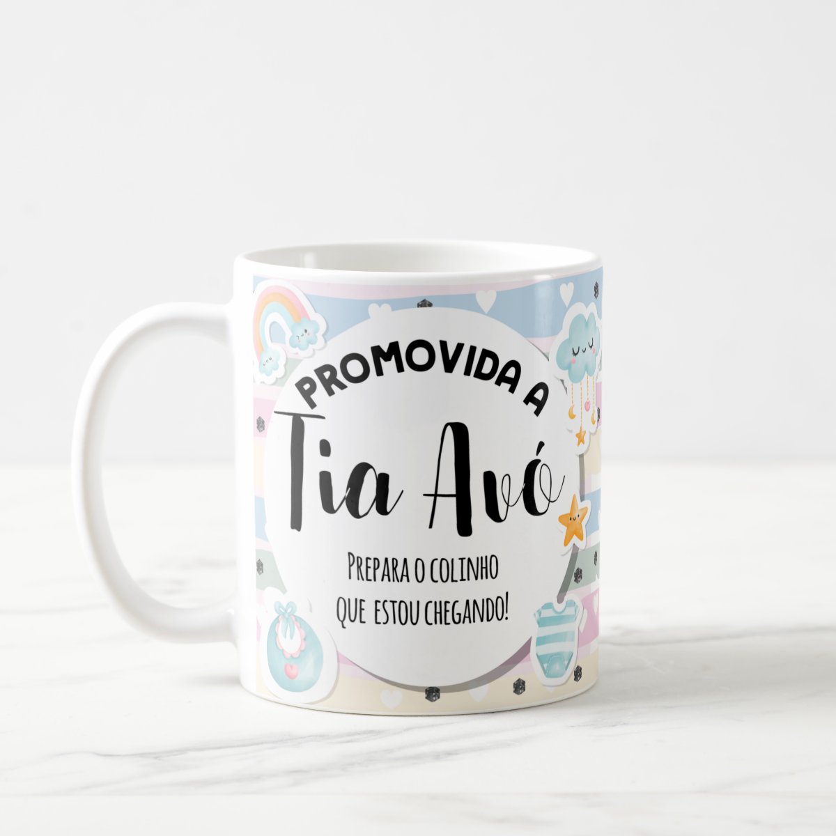 Caneca Presente Gravidez para Tia Avó Tivó Familia Cresceu