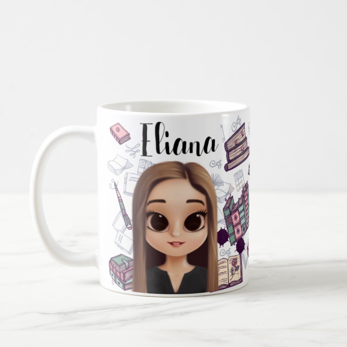 Caneca Personalizada Leitora com Avatar  - Hobbies (Leitura)