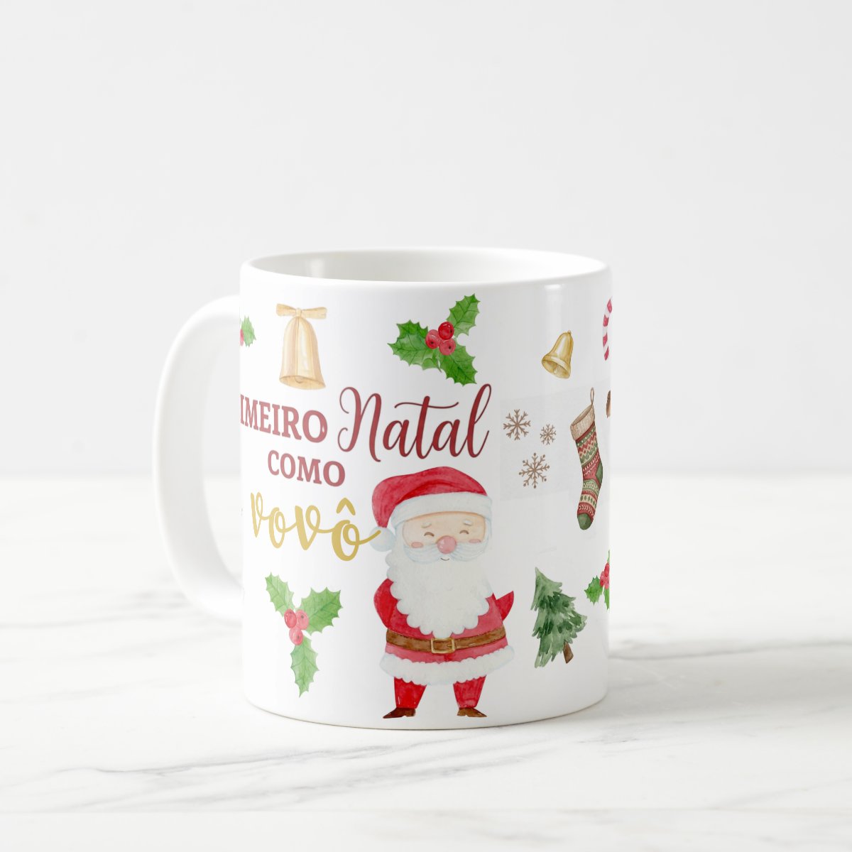 Caneca Primeiro Natal como Vovó vovô
