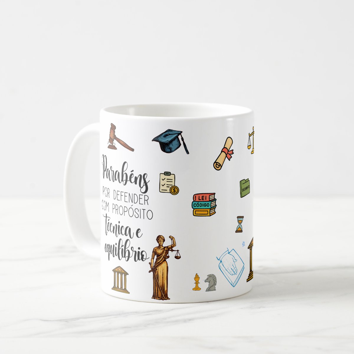 Caneca Clássica Direito Frase Pronta Entrega Profissões