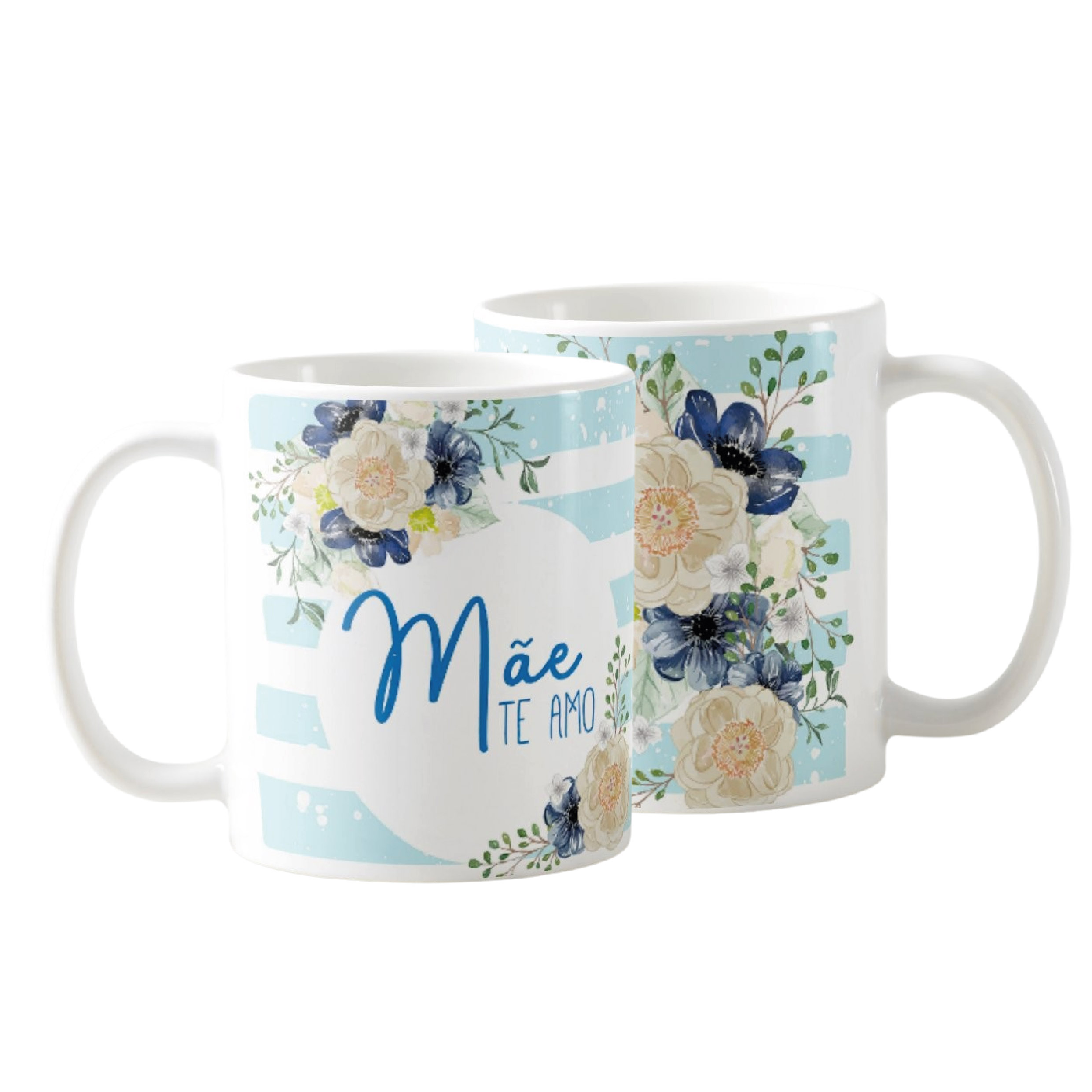 Caneca Presente Personalizado Floral para o Dia das Mães - Família (Mãe)