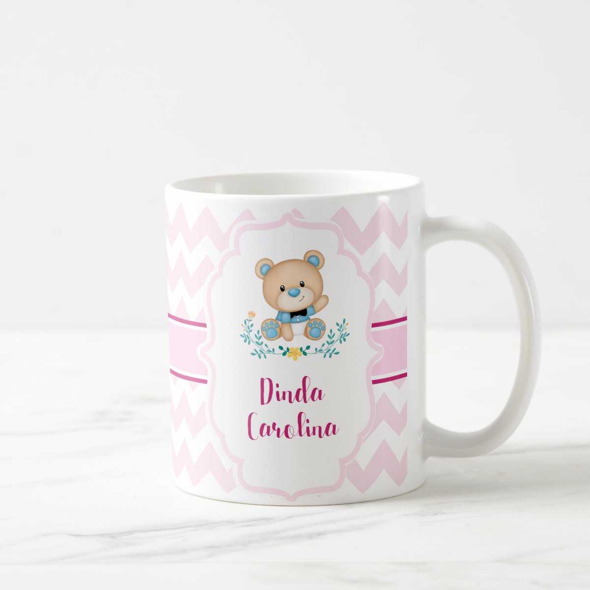 Caneca de Cerâmica Personalizada Madrinha Batizado Urso