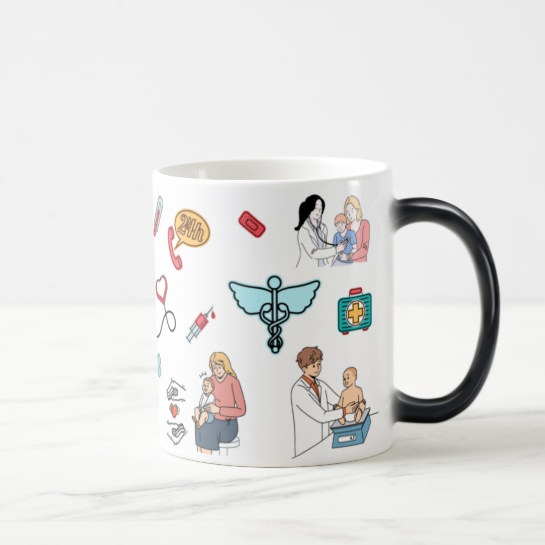 Caneca Mágica Presente Criativo para Dia do Médico Pediatra