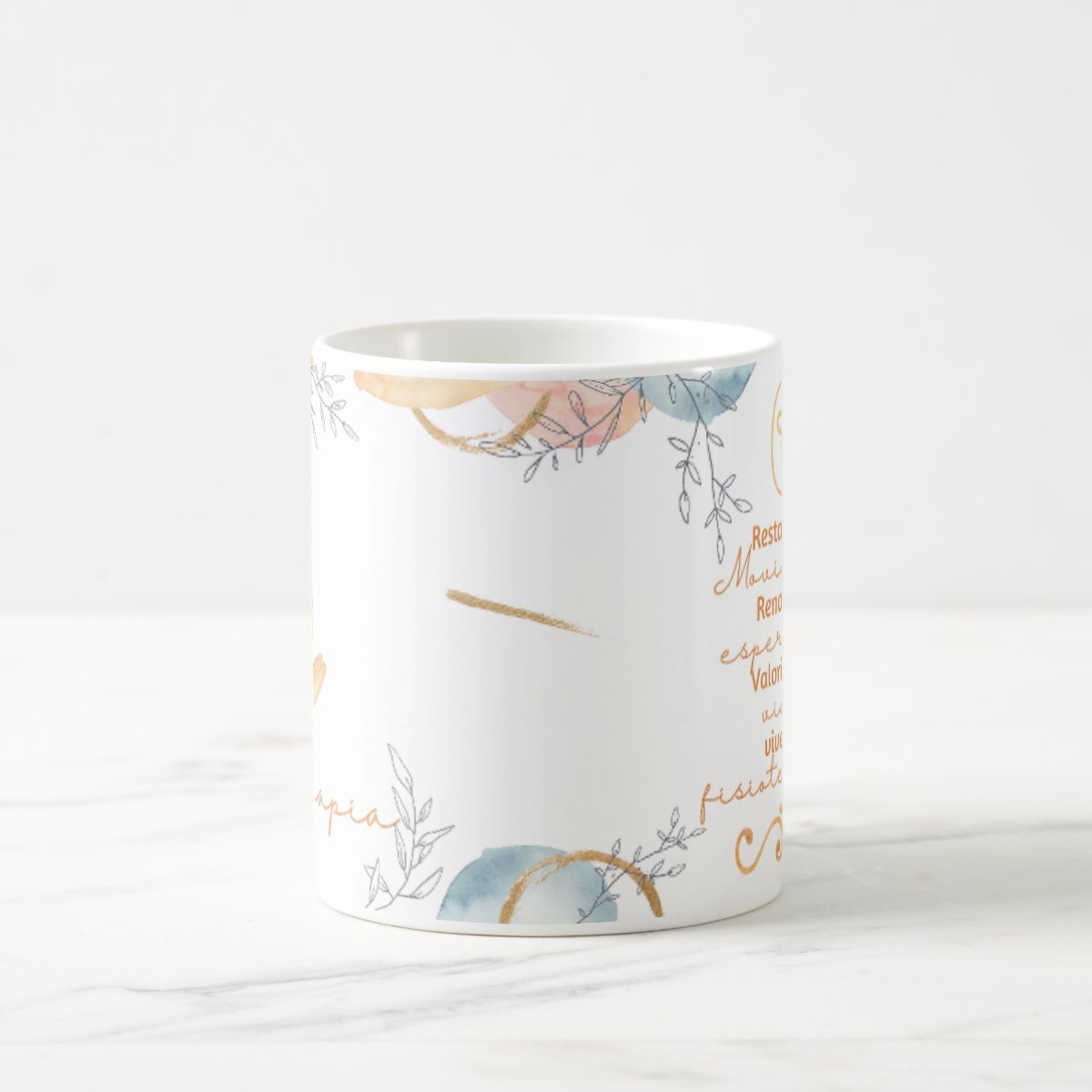 Caneca Profissão Presente Dia da Fisioterapeuta Aquarela