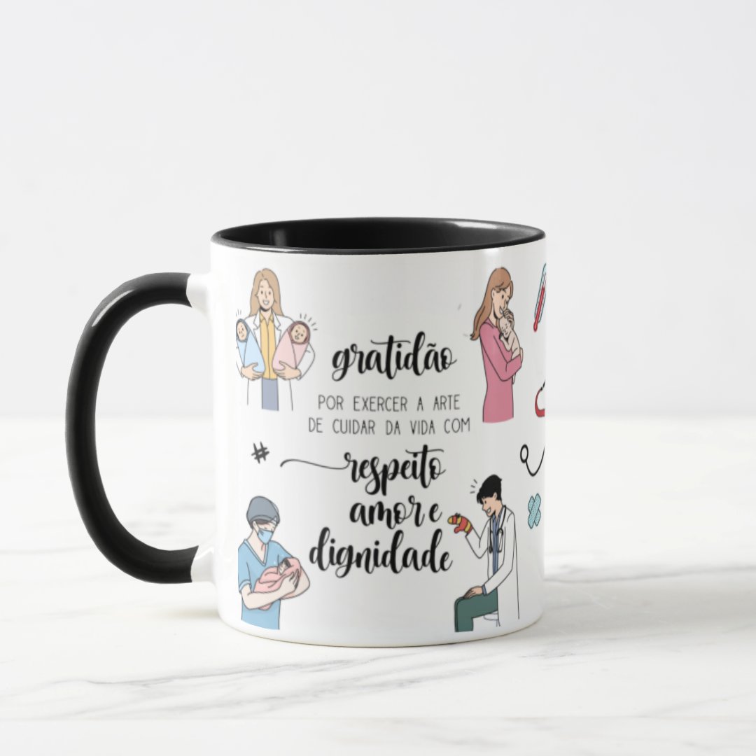 Caneca Pediatria Profissão Medicina Presente para Pediatra - Profissões (Médico(a))