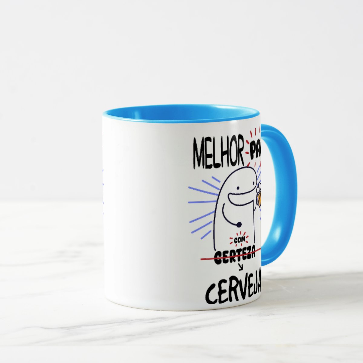 Caneca Personalizada Divertida Paizão Melhor Pai com Cerveja