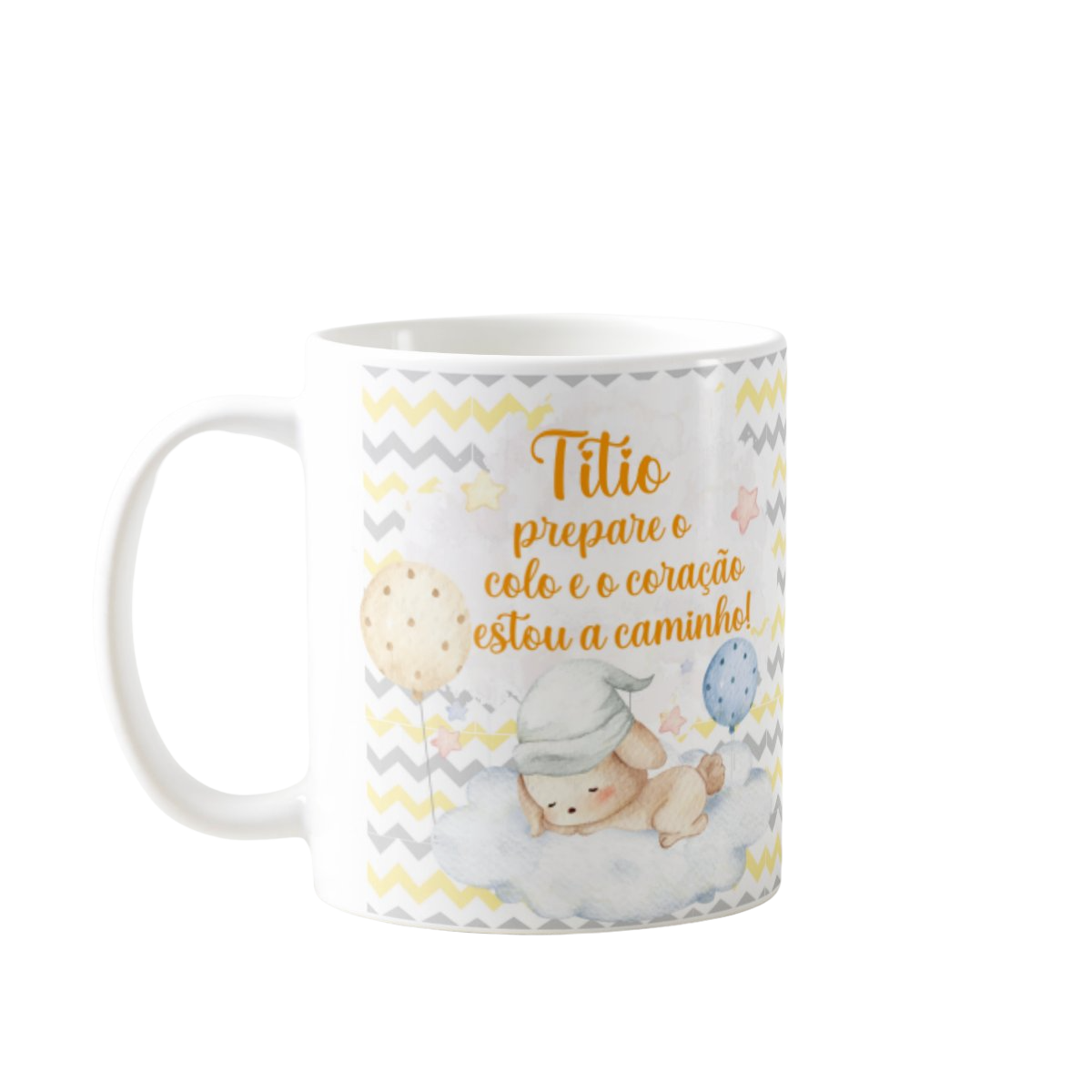 Caneca Surpresa Gravidez Grávida Tio Titio Estou a Caminho - Anúncio de Gravidez (Tio)
