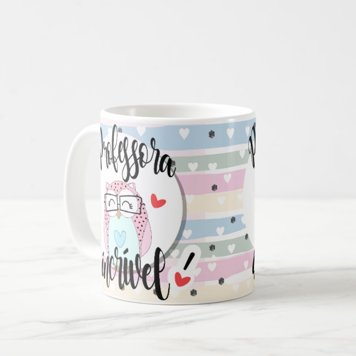 Caneca de Agradecimento Professora Incrível Coruja Lembrança