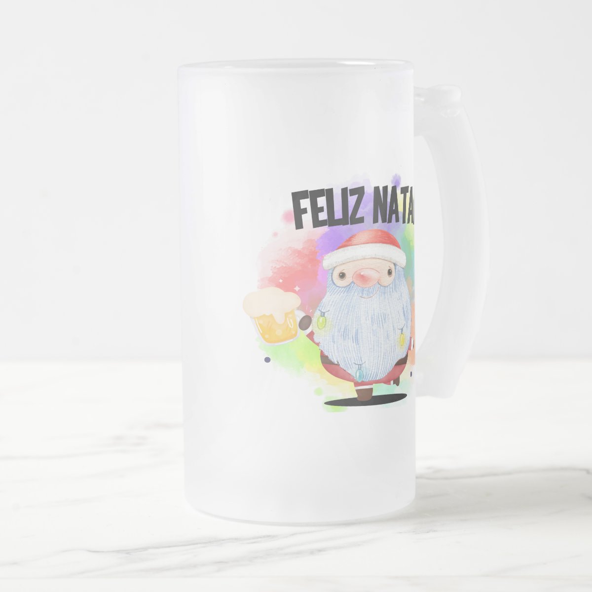 Copo Cerveja Vidro Presente Feliz Natal Papai Noel Divertido