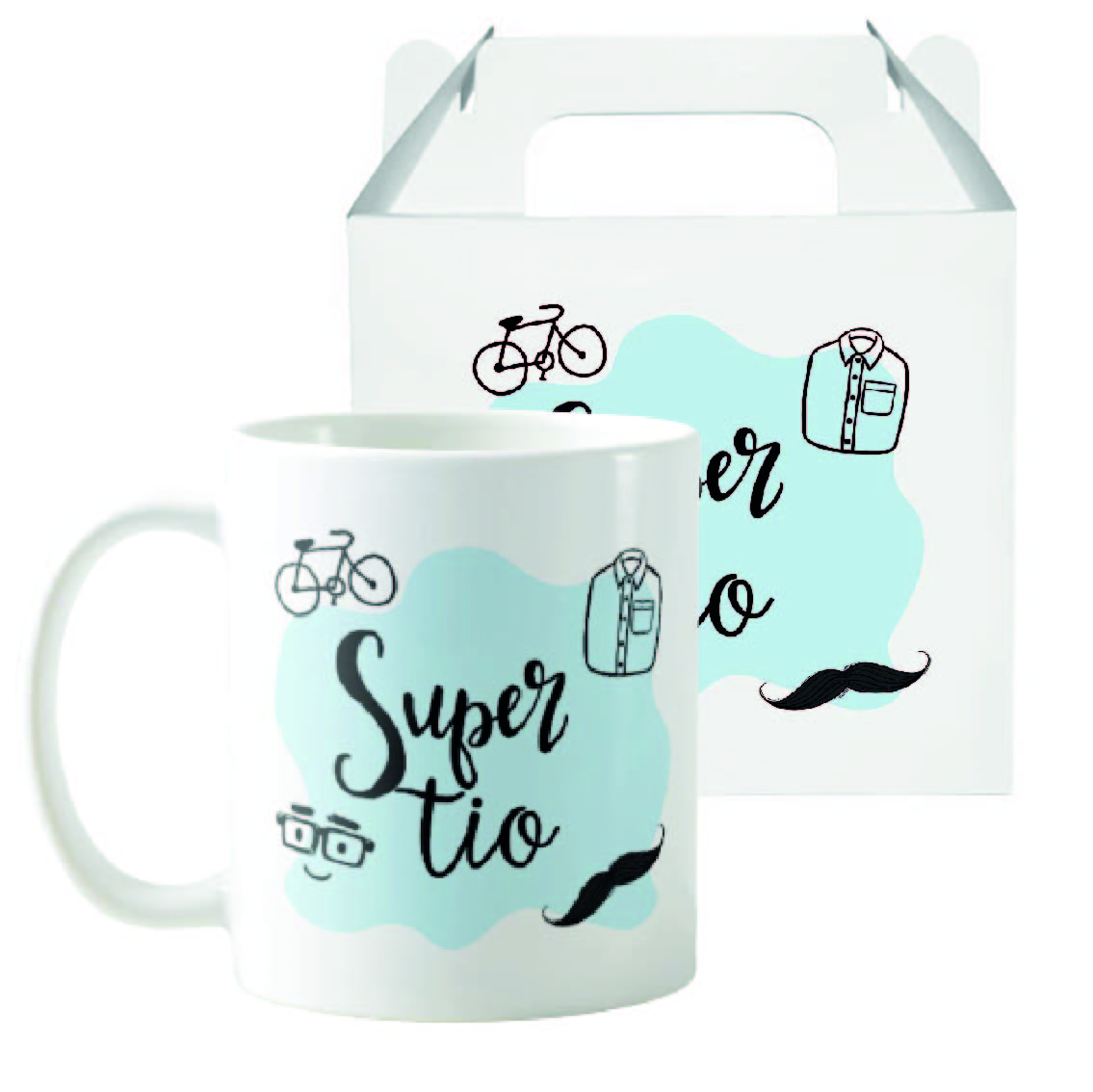 Caneca Masculina Presente de Aniversário para Super Tio - Família (Tio(a))