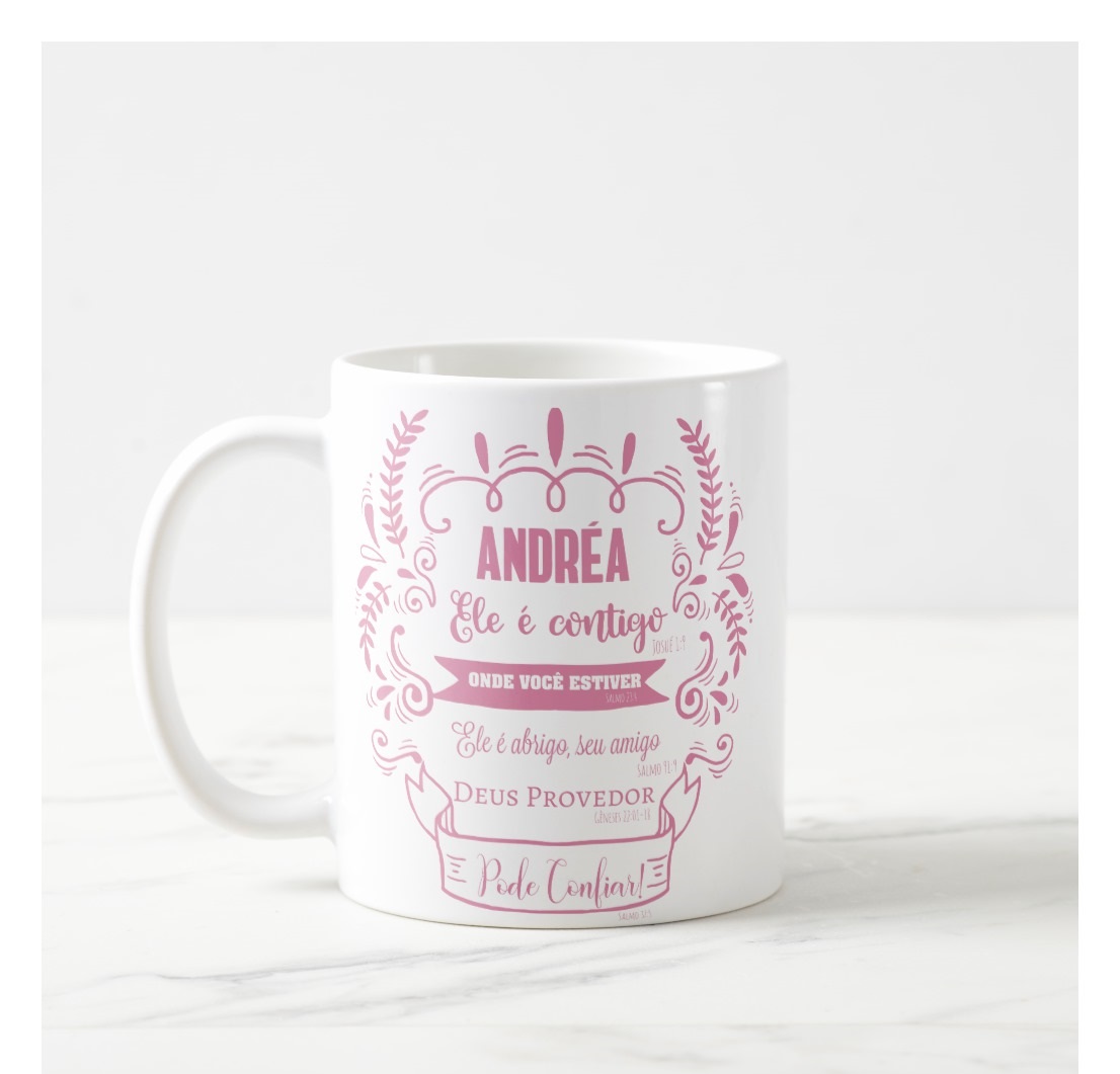 Caneca Porcelana Branca 325ml Dia Mulheres Evangélica Presente Branco