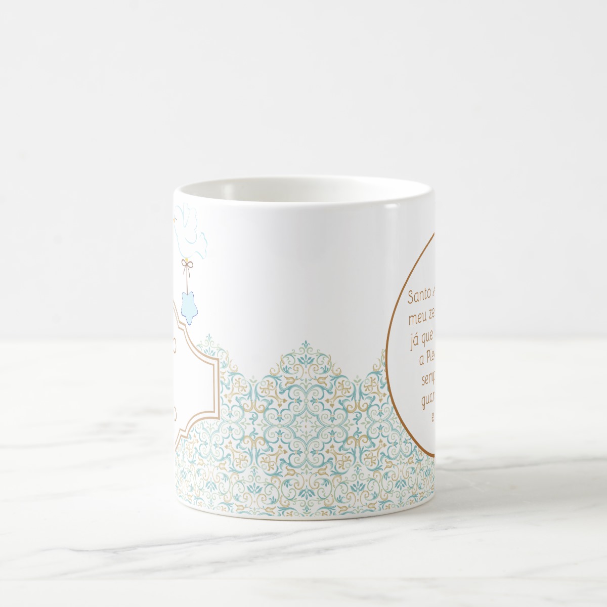 Caneca Padrinho Batizado Presente Oração do Anjo da Guarda