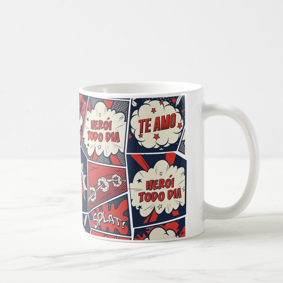 Caneca Personalizada Criativa Papai Herói Todos os Dias