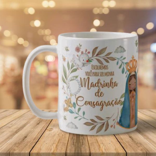 Caneca Batismo Madrinha de Consagração Presente Pronta Entrega - Batizado (Madrinha de Consagração)