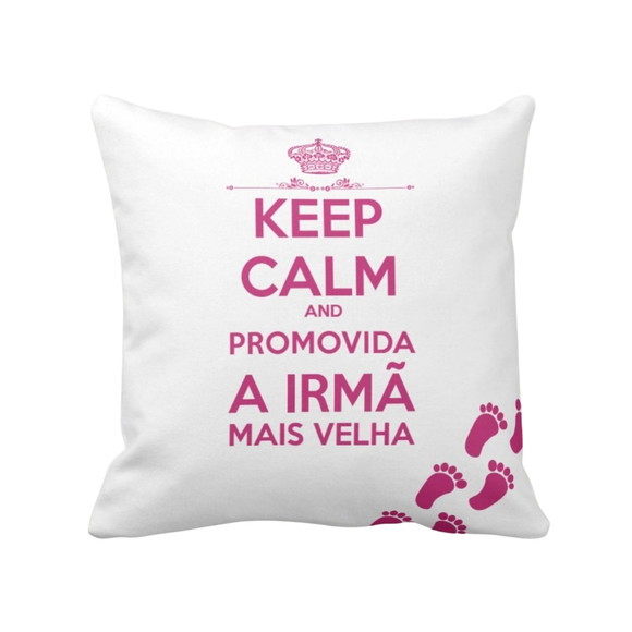 Almofada Decorativa Gravidez Promovida a Irmã Mais Velha - Anúncio de Gravidez (Irmão(ã))
