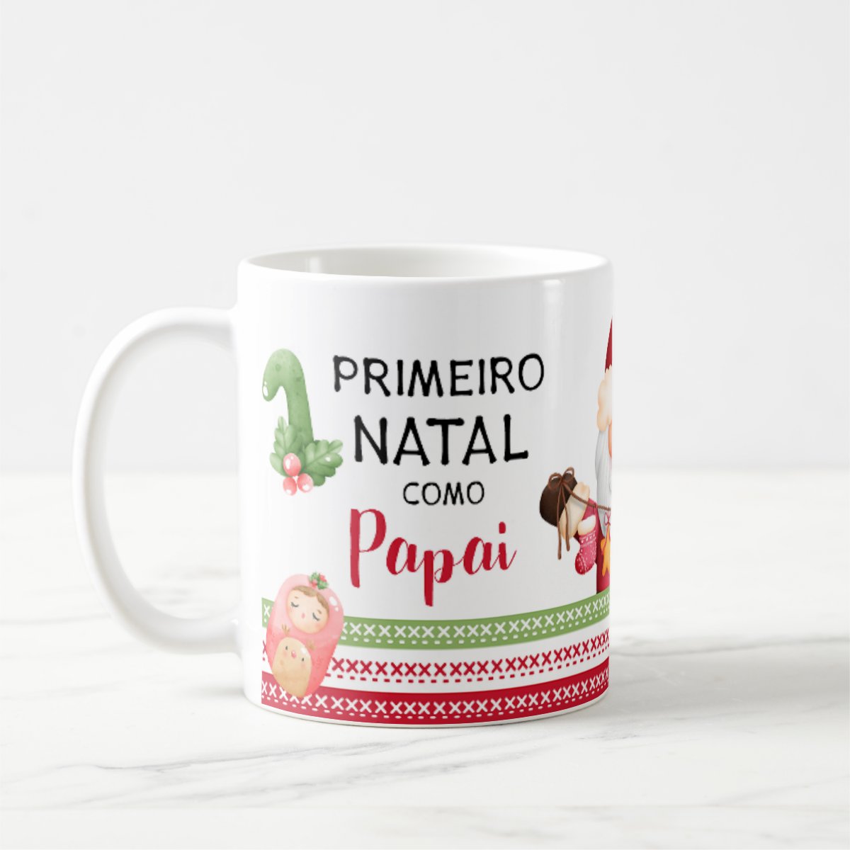 Caneca Personalizada Família Primeiro Natal como Pai Papai