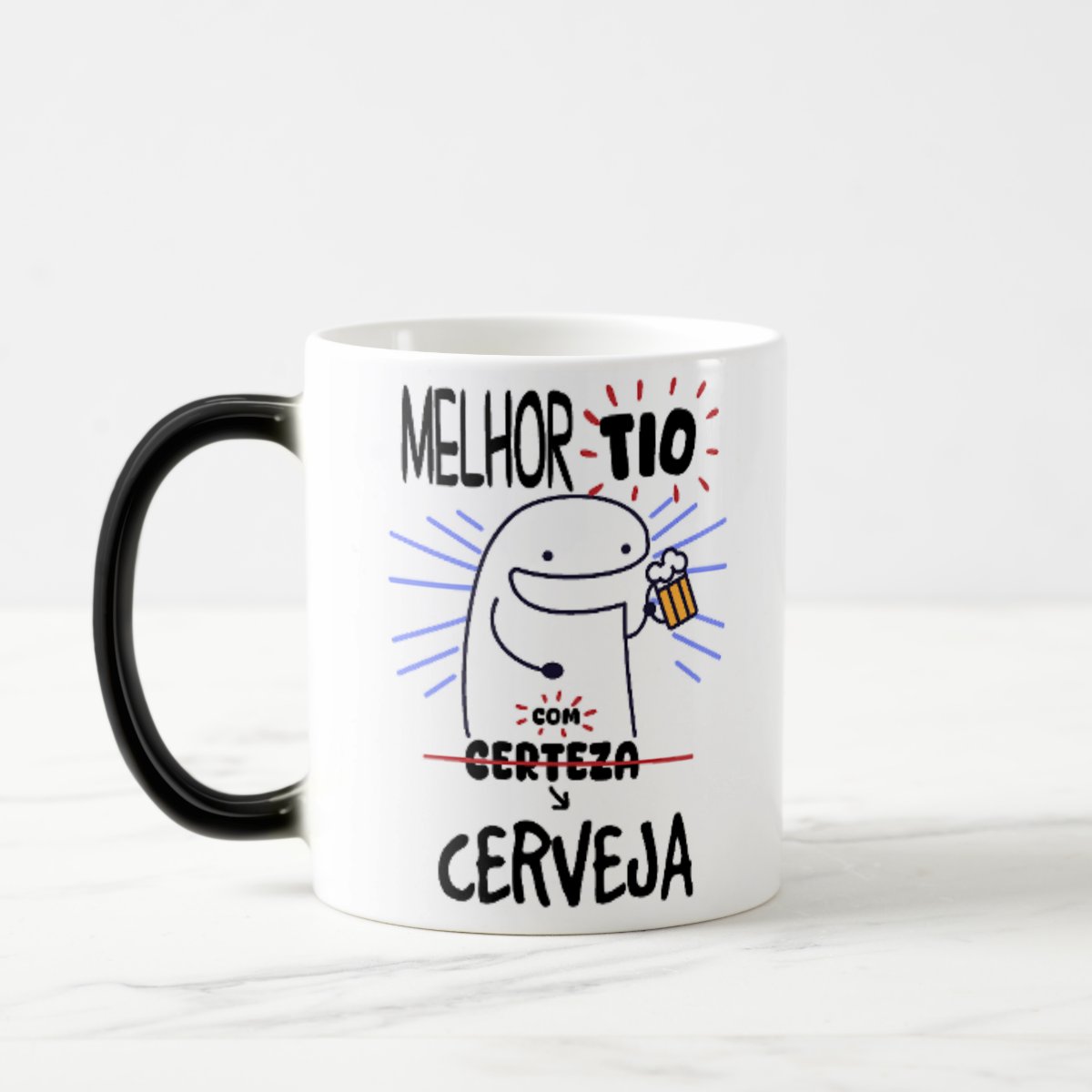 Caneca Mágica Presente Divertido Melhor Tio com Cerveja - Família (Tio(a))