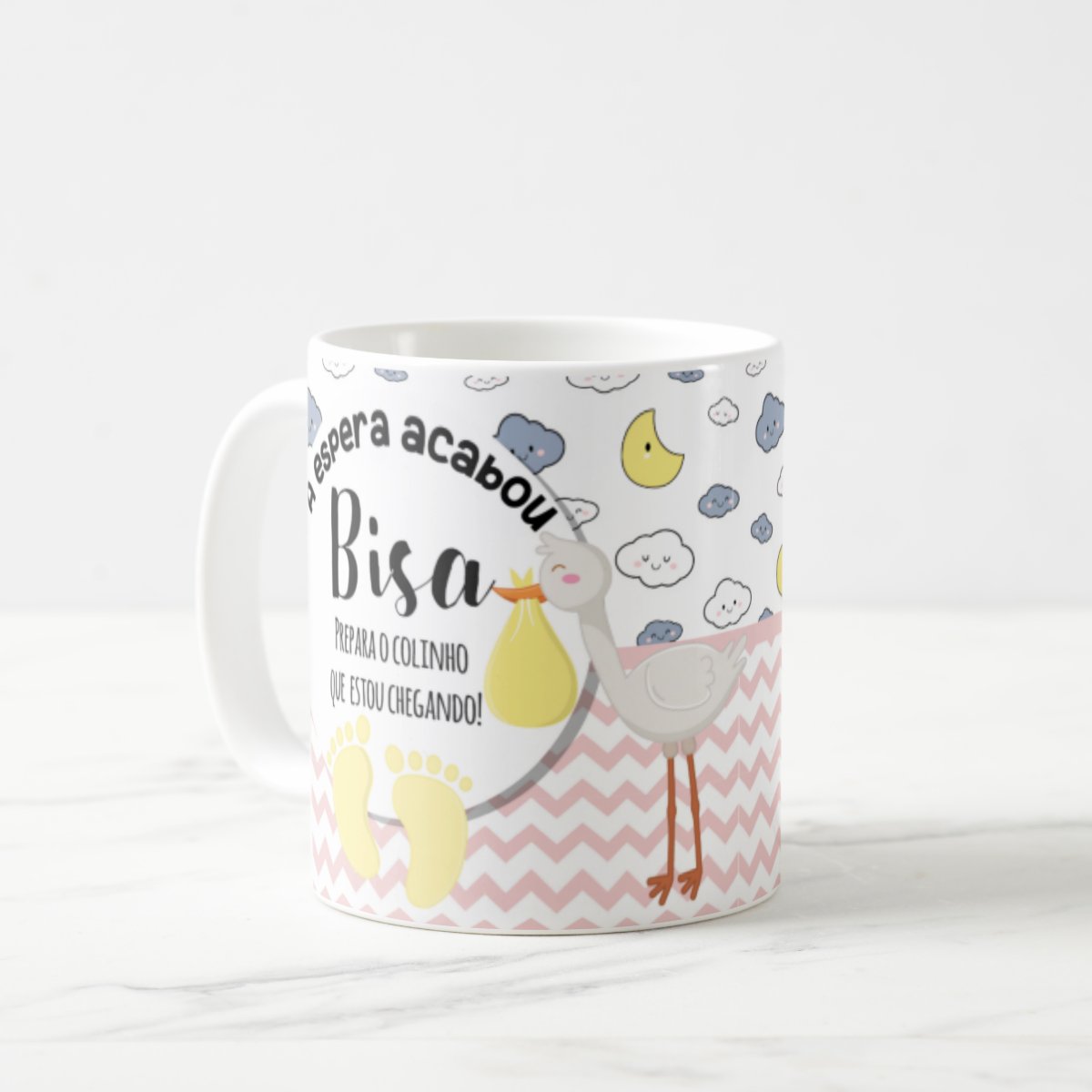 Caneca Gravidez Presente Bisavó Bisa Prepara o Colinho