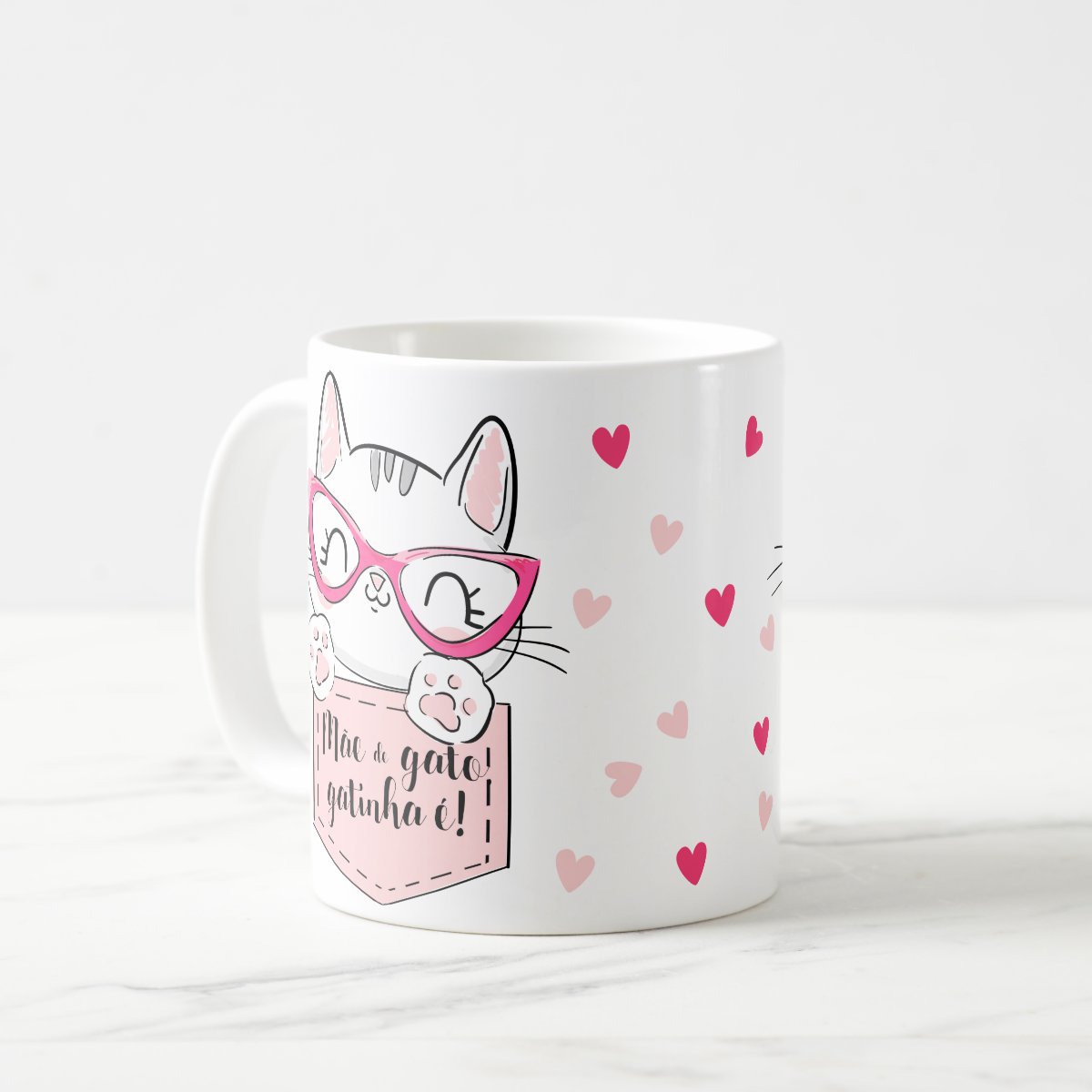 Caneca Feminina Presente Mãe de Gato Gatinha É Personalizada