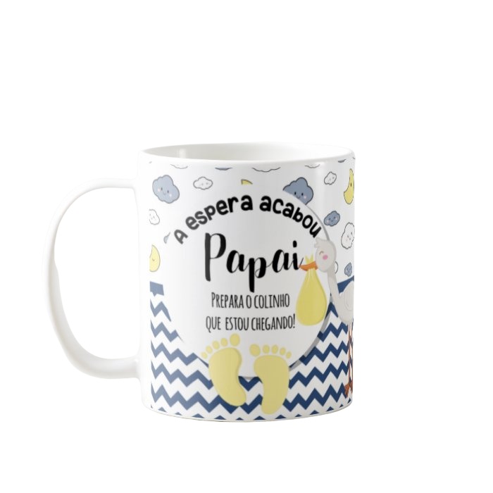 Caneca Gravidez Presente Pai Papai Prepara o Colinho