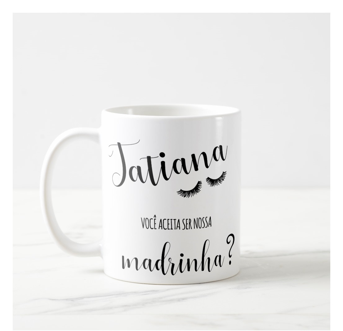 Caneca Lembrança Feminina Convite Madrinha de Casamento