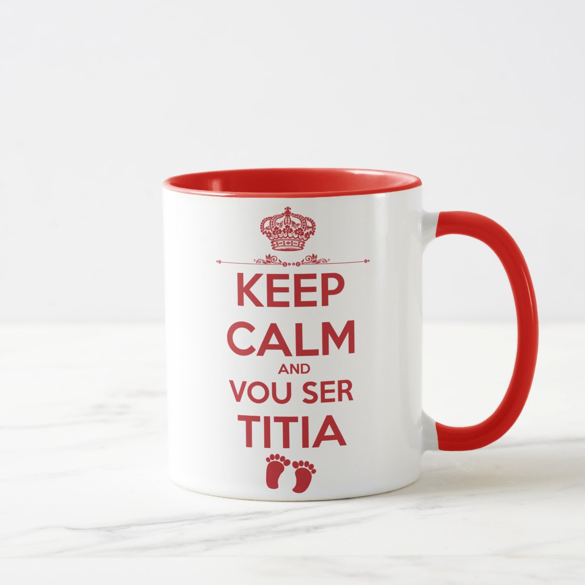 Caneca Presente Surpresa Revelação Gravidez Futura Tia Titia Branco