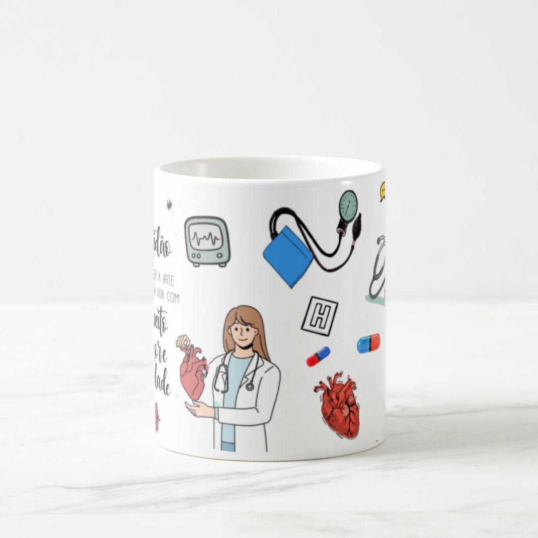 Caneca Mágica Presente Criativo Cardiologia Cardiologista