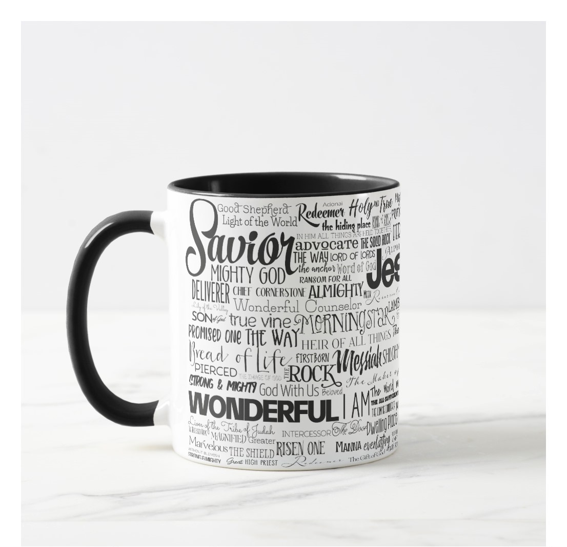Caneca Personalizada Os Nomes De Jesus Preto - Religioso (igreja)