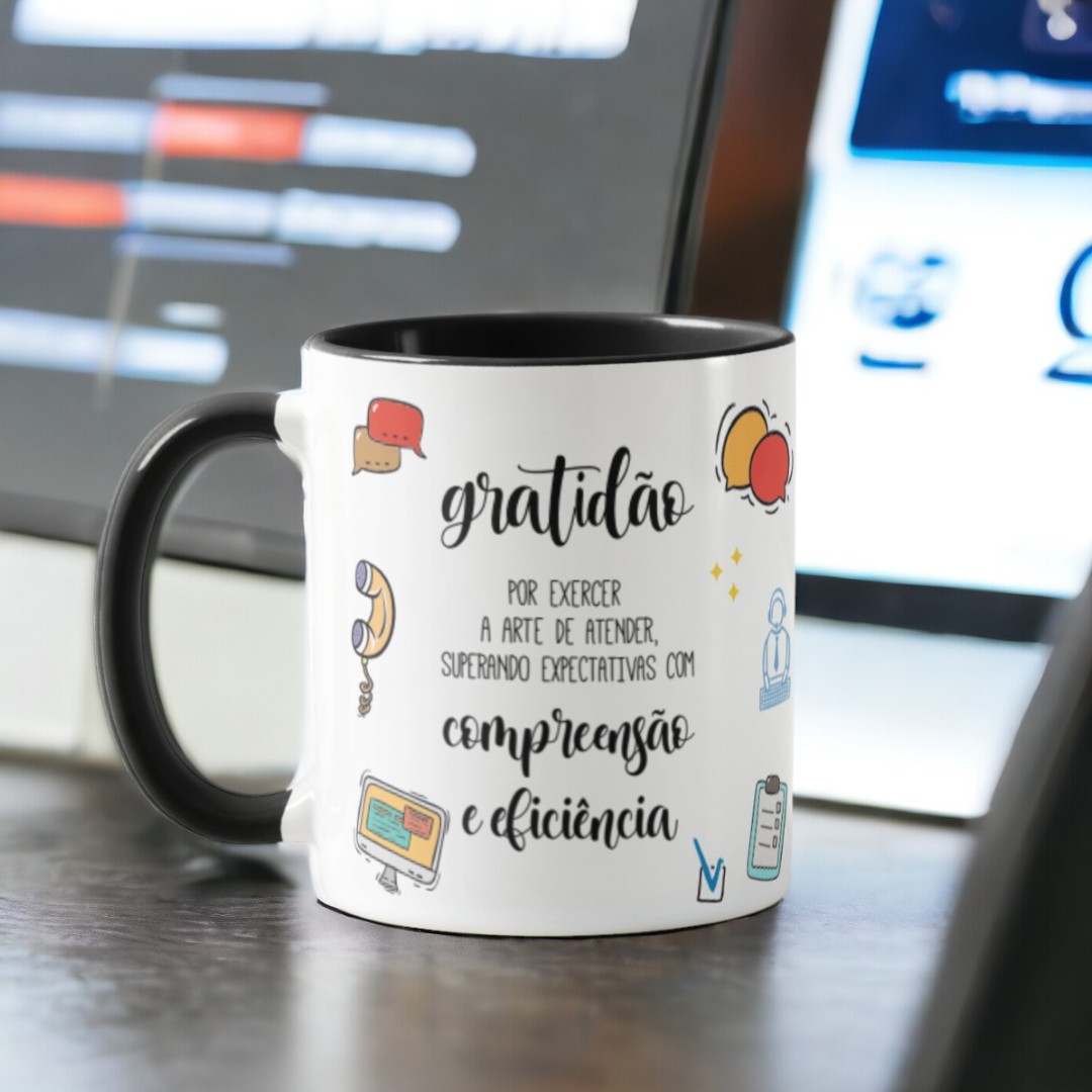 Caneca Profissão Homenagem Empresa Suporte e Atendimento - Profissões (Atendimento)