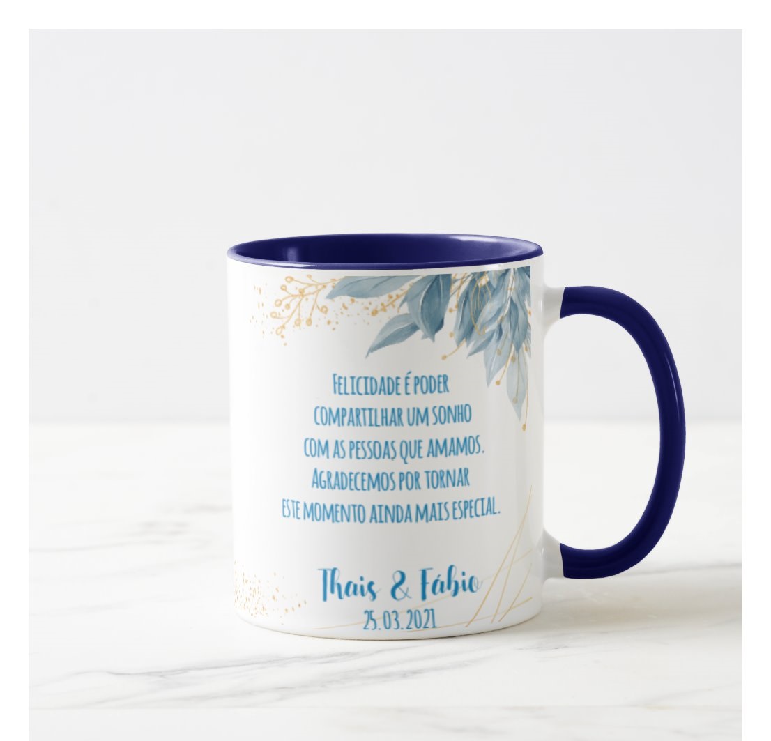 Caneca Personalizada Pai da Noiva Casamento Classic Blue
