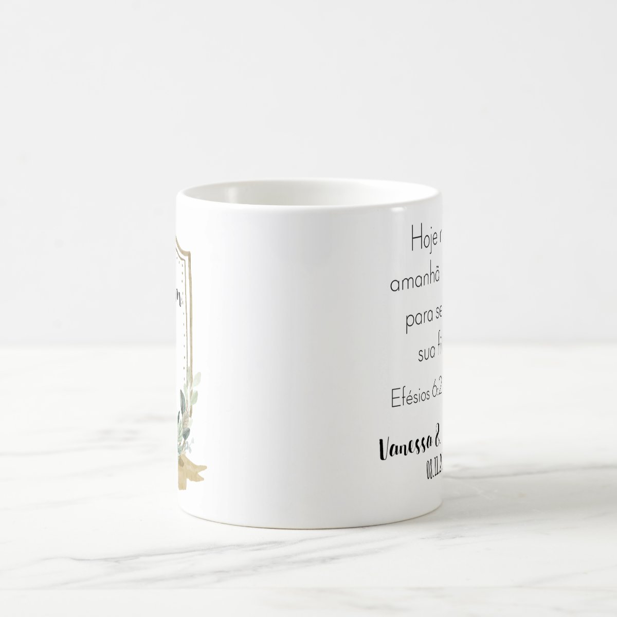 Caneca Personalizada Pai da Noiva Folhagem Botânico