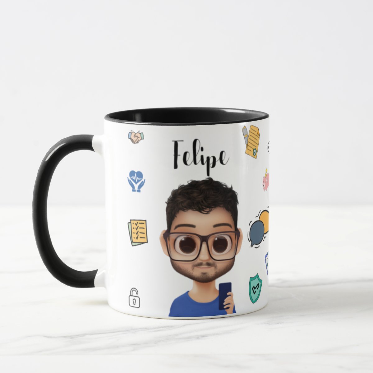 Caneca Corretor de Seguros Presente Corretoras Auto Avatar