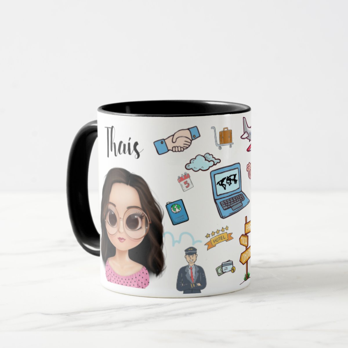 Caneca Personalizada Agência de Turismo Presente com Avatar