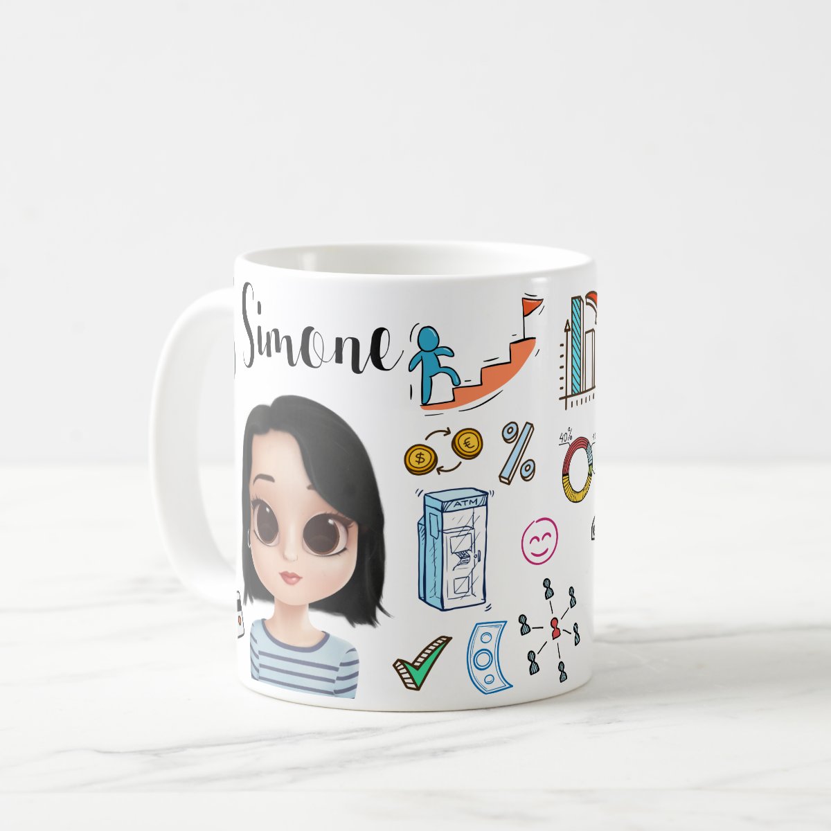 Caneca Personalizada Bancários Presente com Avatar