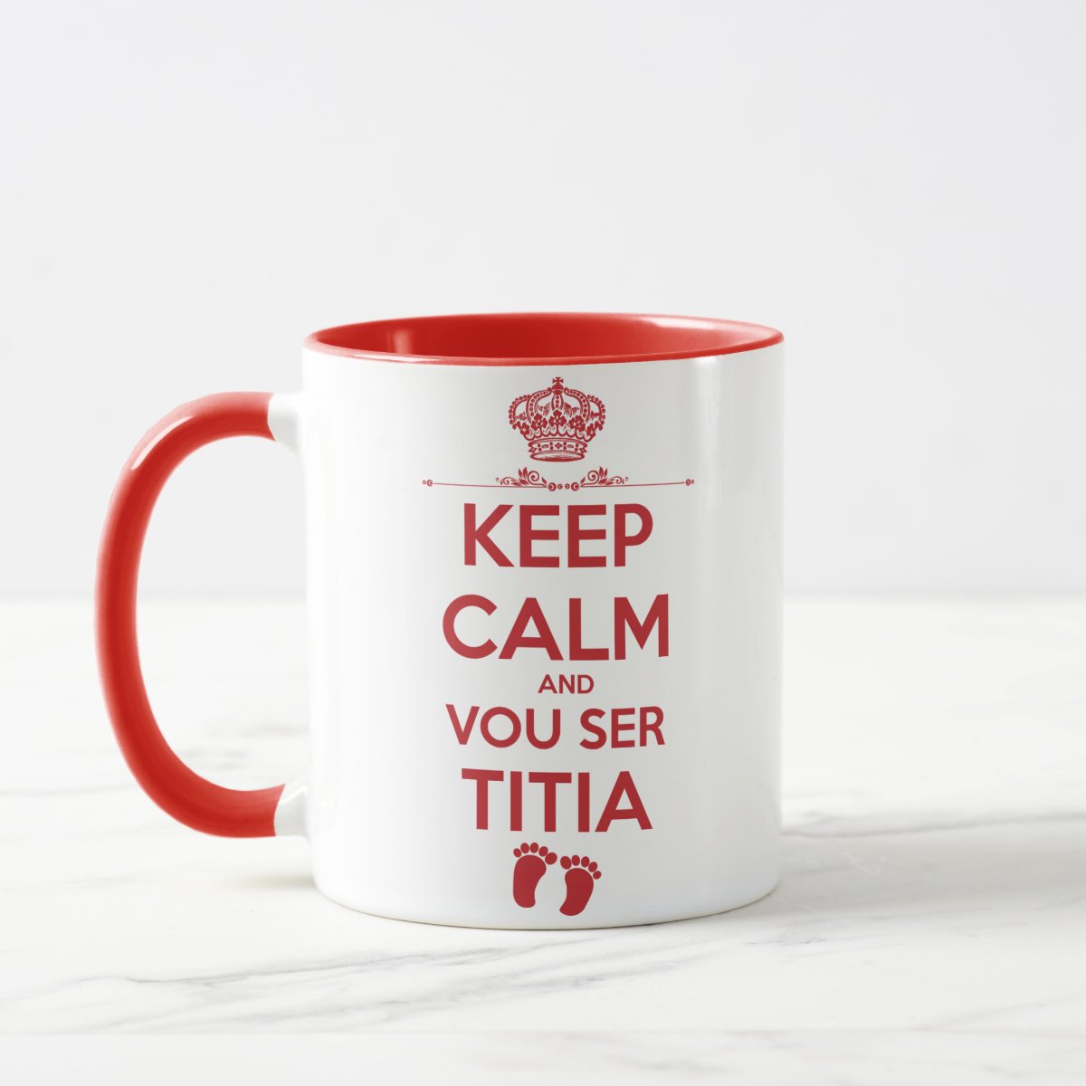 Caneca Presente Surpresa Revelação Gravidez Futura Tia Titia Branco