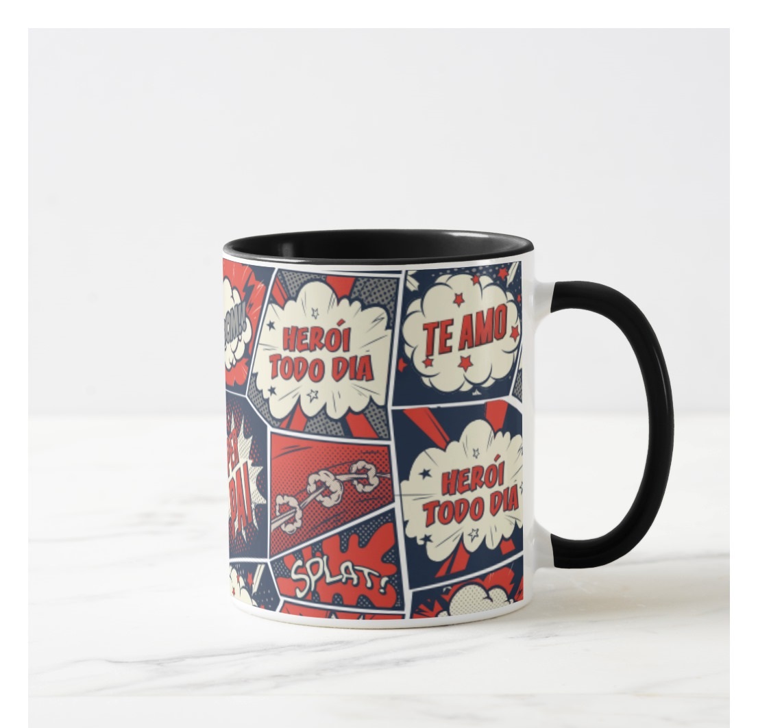 Caneca Pai Super Herói Presente Histórias em Quadrinhos