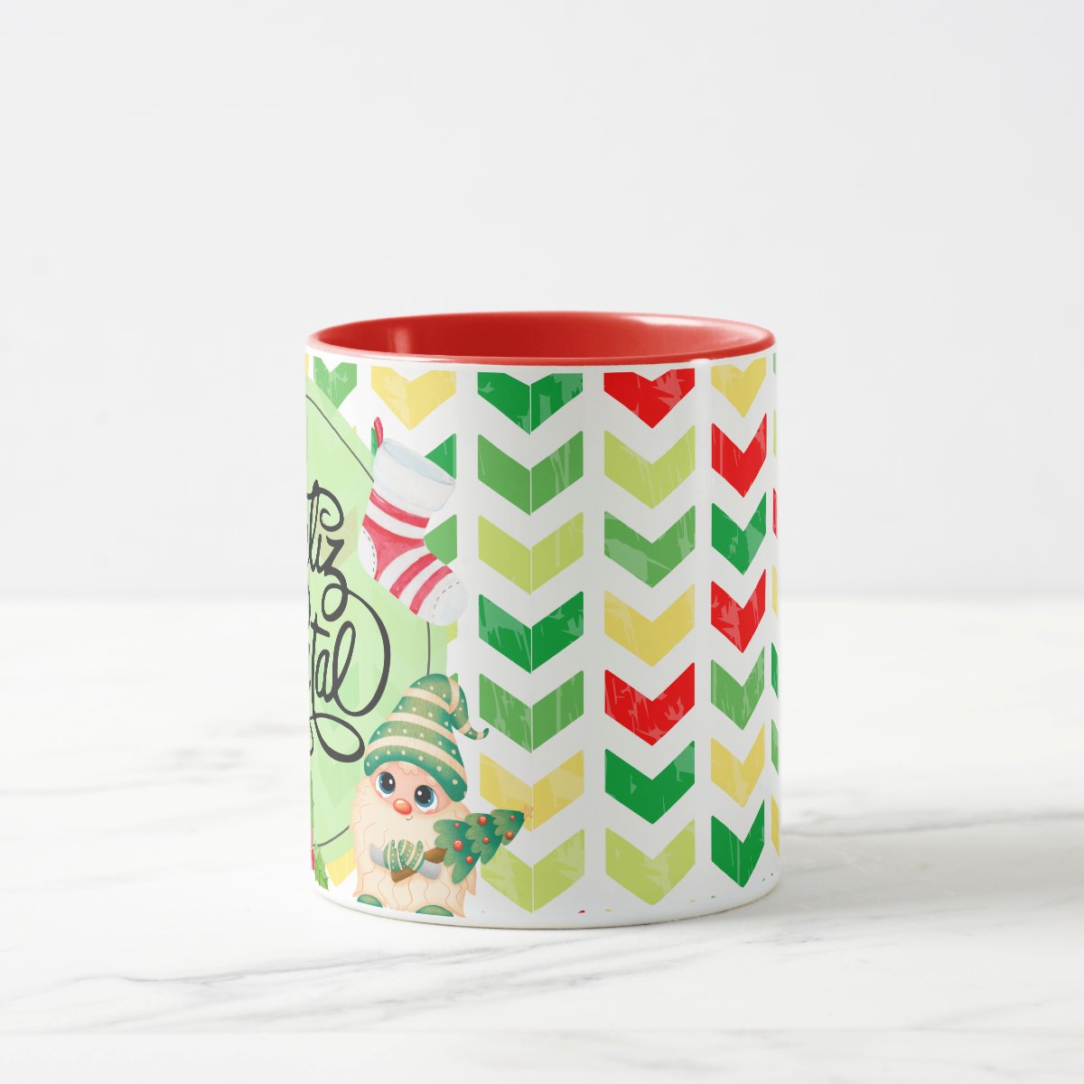 Caneca Personalizada Presente Feliz Natal com Frase Colorida