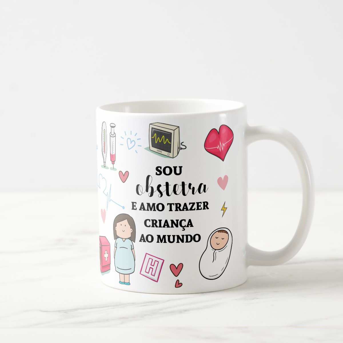 Caneca Presente Personalizado Profissão Medicina Obstetra