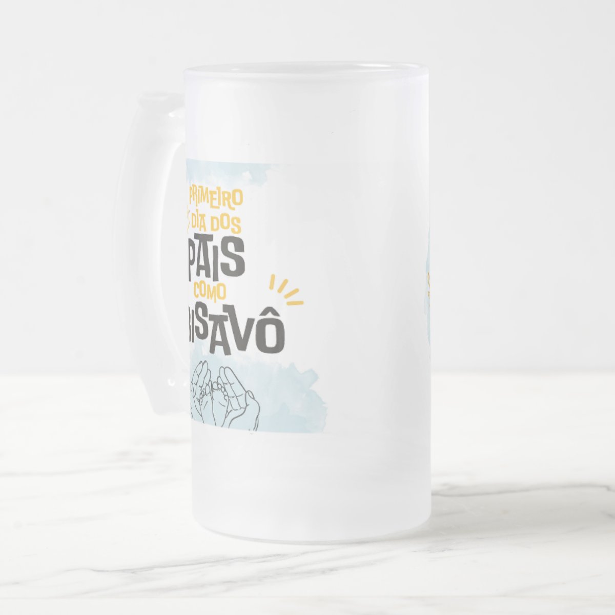 Copo de Cerveja Personalizado 1º Dia dos Pais Como Bisavô