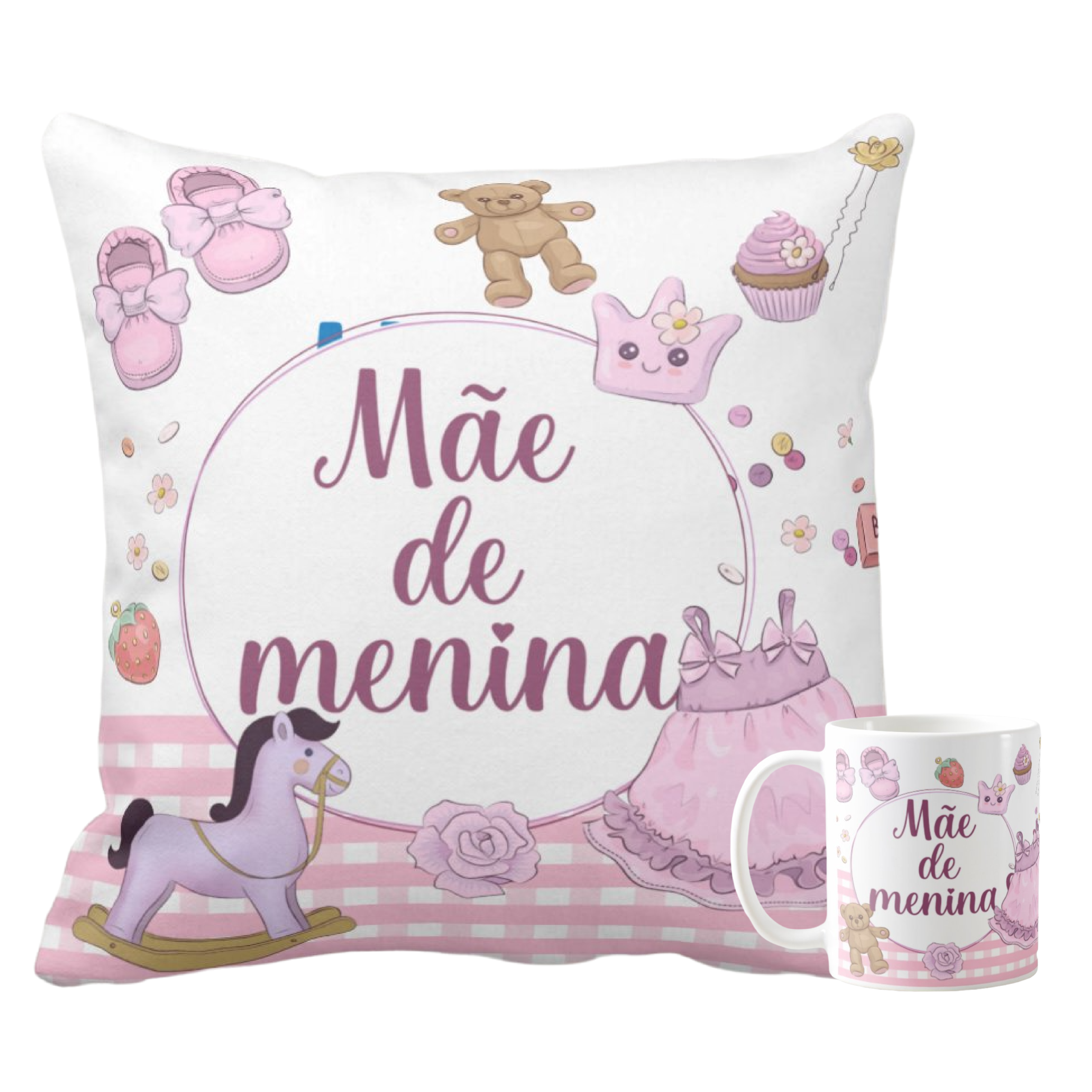 Conjunto de Presente Personalizado para as Mamães de Meninas - Família (Mãe)