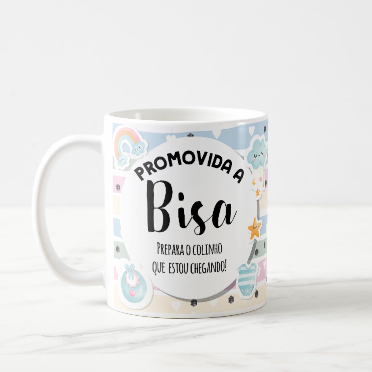 Kit 2 Canecas Presente Anúncio de Gravidez Biso e Bisa 