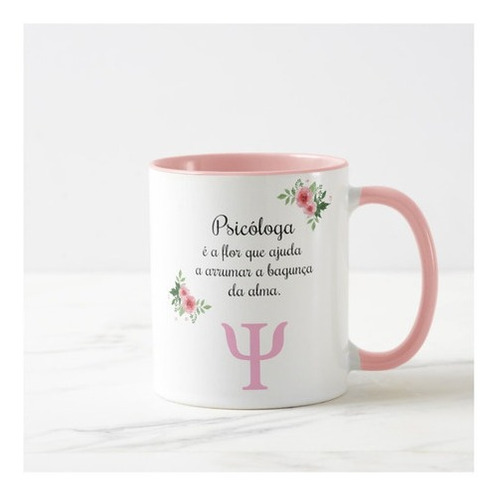 Caneca Personalizada Psicologia Profissão Psicóloga com Nome
