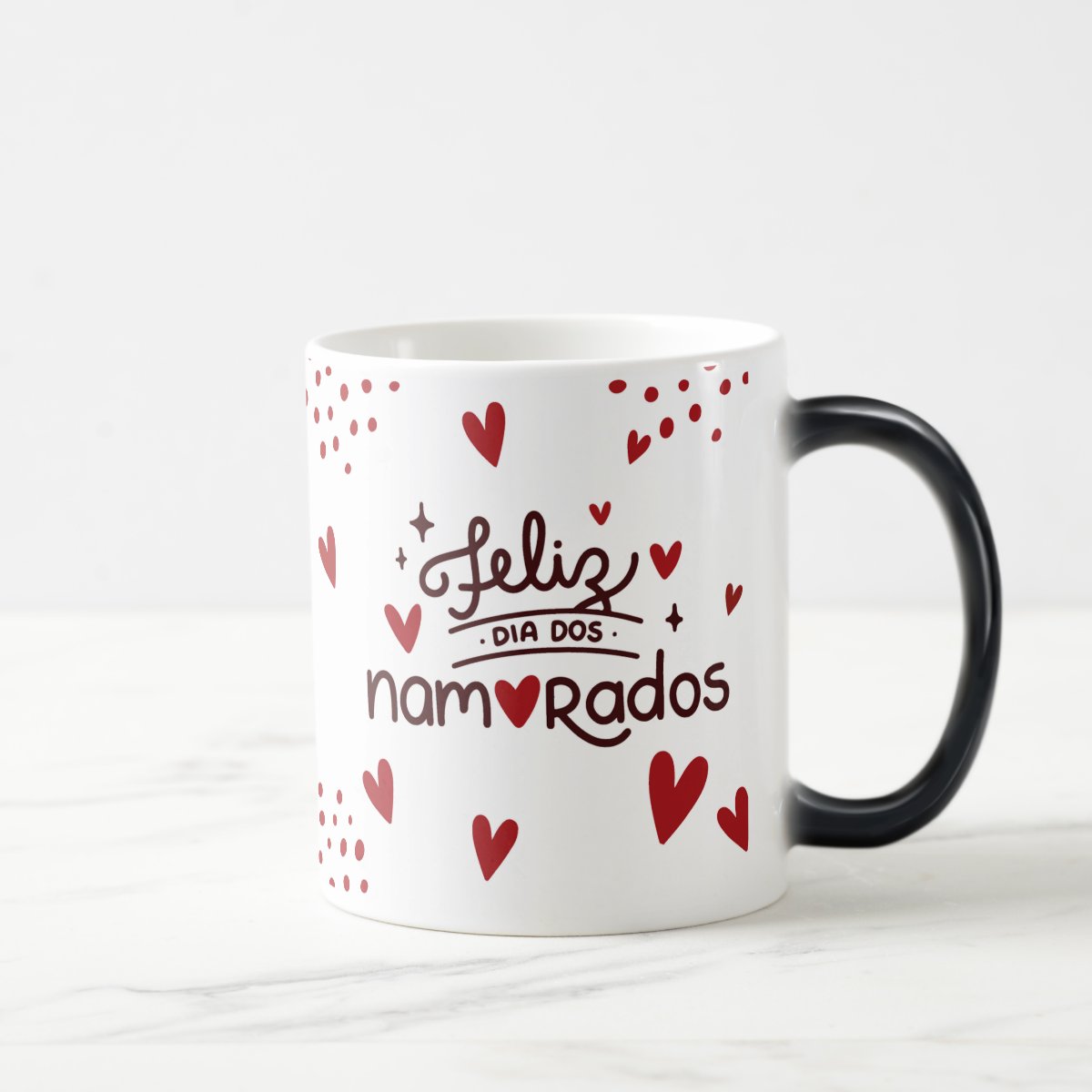 Caneca Mágica Presente Corações para Casal Dia dos Namorados