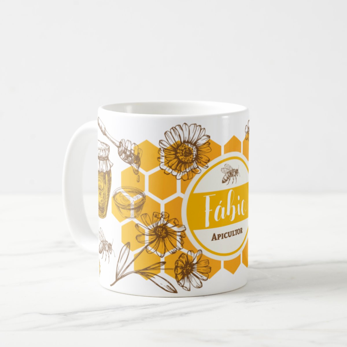 Caneca Personalizada Abelhas Apicultor Presente Criativo