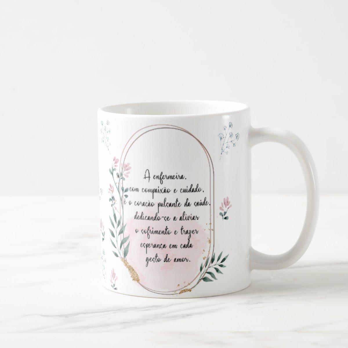 Caneca Feminina Delicada Presente Profissão Enfermeira